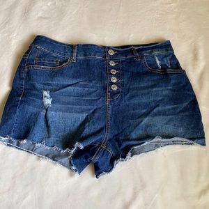 High waist jeans shorts